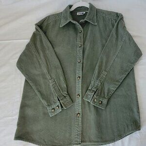Vintage Paul Harris Green Corduroy Shirt Jacket Size M